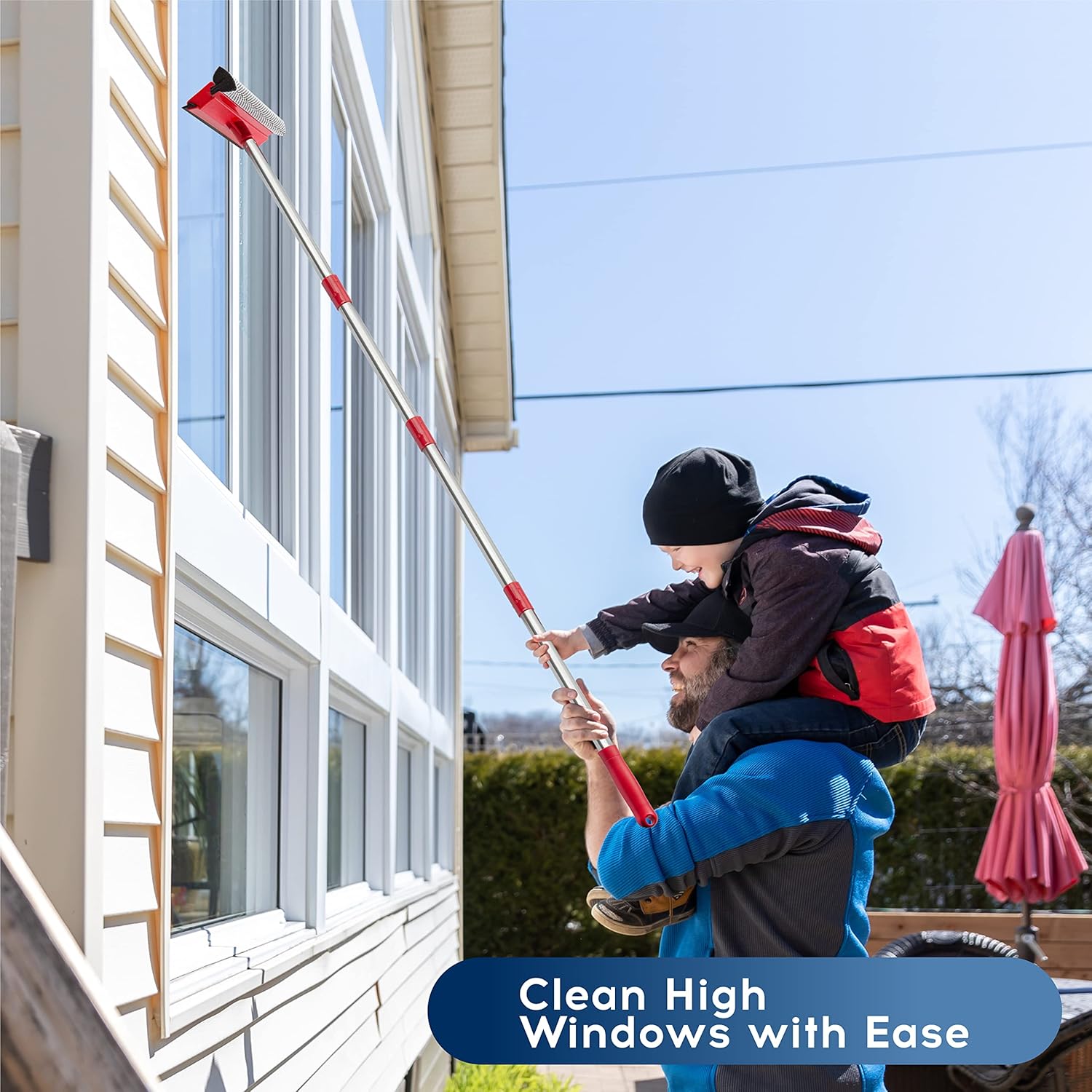 🪟 Adjustable Window Cleaning Squeegee with Extendable Handle